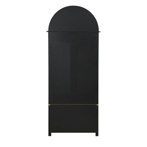 Vestiaire, Armoire D’entrée Noire H.195 Cm Avec Crochets, Étagère Et Rangement Chaussures