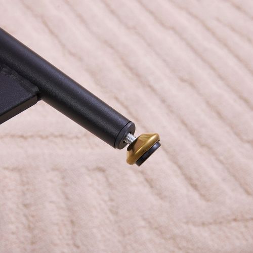 Table Basse Ovale 55x110x45.5 Cm, Motif Bois, Pieds Noirs Métal, Structure à Croisillons, Mdf Brun