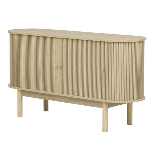 Buffet Vintage 138x43x75 Cm Avec 2 Portes Coulissantes Et Étagères Réglables, Finition Naturelle