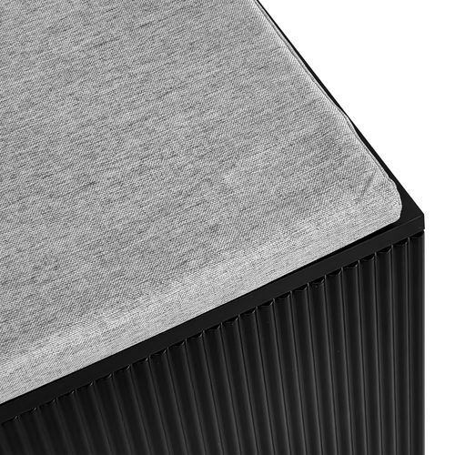 Vestiaire 60,50x35,2x180,5cm Avec 8 Crochets Dorés, 1 Coussin, 2 Portes, Aggloméré, Noir