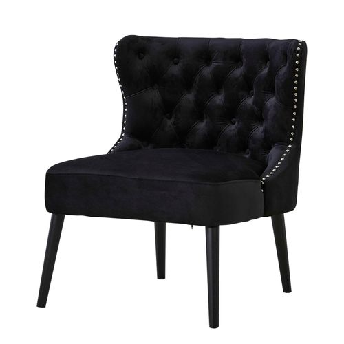 Chaise/fauteuil - Dossier Ajustable - Coussin Confort - Velours - Stable - Noir