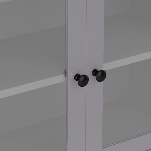 Meuble De Salle De Bain 4 Portes 2 Étagères Ouvertes, Mdf Anti-humidité, Gris