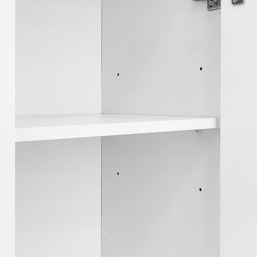 Buffet 140x38x80 Cm Avec 4 Portes, Étagères Réglables, Aggloméré, Blanc