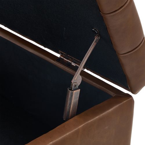 Banc Coffre 75x75x41 Cm, Coussin D'assise S'ouvrant Des 2 Côtés, Tissu En Pu Brun