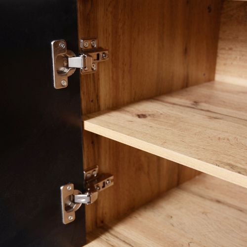 Meuble D'entrée 4 Patères, 1 Miroir, 1 Meuble à Chaussures, 1 Porte-manteau Et 1 Banc, Mdf Noir