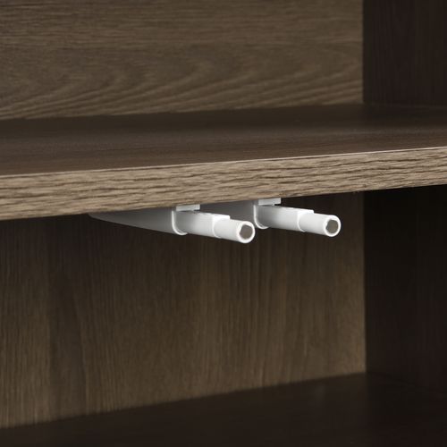 Meuble à Chaussures 140x35x110cm, Assise Doux, 5 Niche, 3 Porte Battante, Tiroir, Pb, Gris, Brun