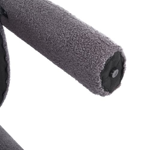 Lots De 2 Chaises 61x52x71cm, 2 Fauteuils De Table, Tête De Chaise Ergonomique, Teddy, Bois, Gris