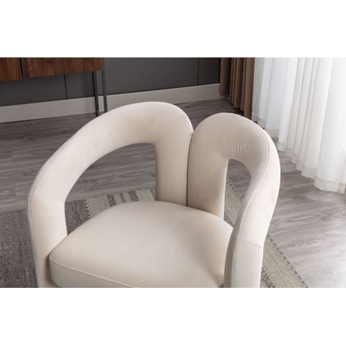 Lot De 2 Chaises Salle à Manger En Velours Avec Accoudoirs, Confortables, Design Moderne, Beige