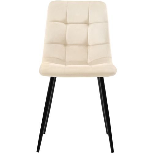 Lot De 4 Chaises Salle à Manger En Velours Rembourré, Dossier Haut, Pieds Métal, Mdf, Vert Foncé