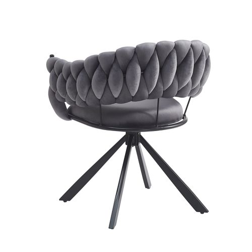 Lot De 2 Chaises Salle à Manger Modernes, Velours, Confortable, Pieds Métal Dorés Griffe, Gris