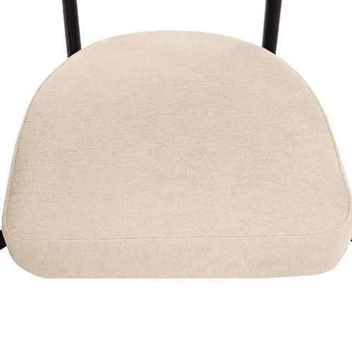 Lot De 6 Chaises Modernes Salle à Manger En Flanelle, Siège Circulaire, Dossier Haut, Beige