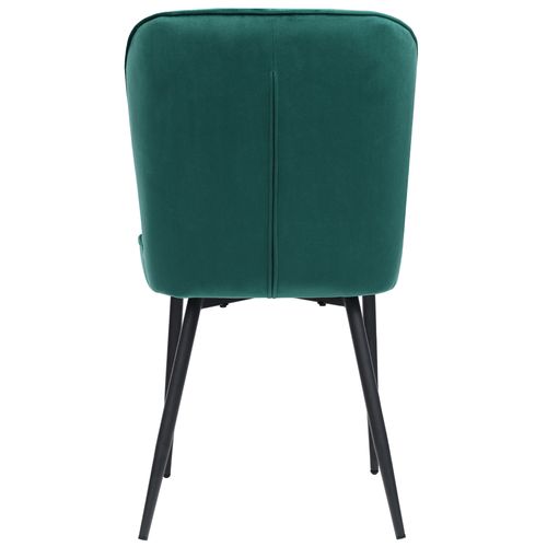 Chaises De Salle à Manger - Lot De 6 Chaises En Velours Vert Foncé, Structure Métallique, Moderne