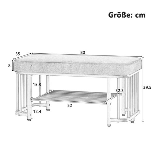 Banc à Chaussures En Velours, Pieds Réglables Et Cadre Métallique – Entrée Compacte, Vert