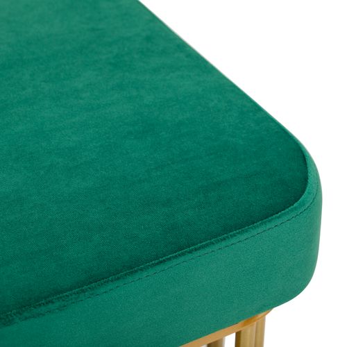 Banc à Chaussures En Velours, Pieds Réglables Et Cadre Métallique – Entrée Compacte, Vert