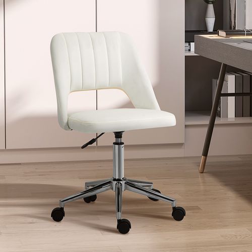 Chaise De Bureau Pivotante Ergonomique, Design Compact Moderne, Polyester - Beige