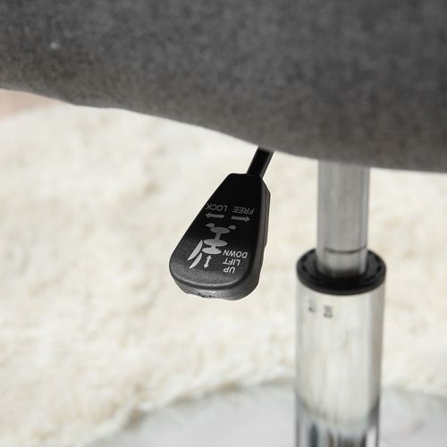 Tabouret De Bureau Pivotant Réglable, Compact Et Ergonomique, Polyester - Gris Foncé