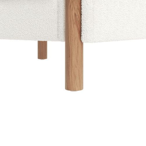 Fauteuil Lounge Simple Blanc, Tissu Teddy Doux, Coussins Épais Et Structure Stable, Salon Et Chambre