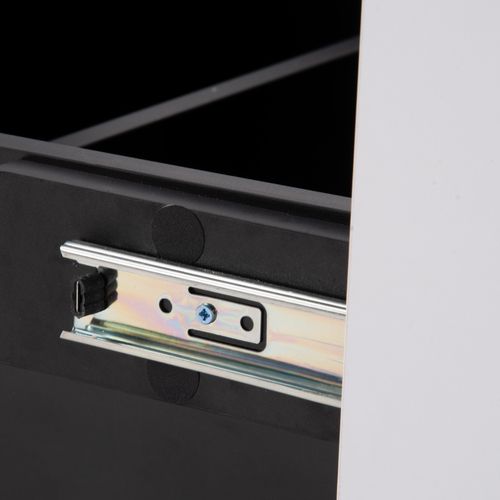 Table Basse Moderne 102/159x60x40cm, Rétractable, Avec Rangement, Blanc + Noir