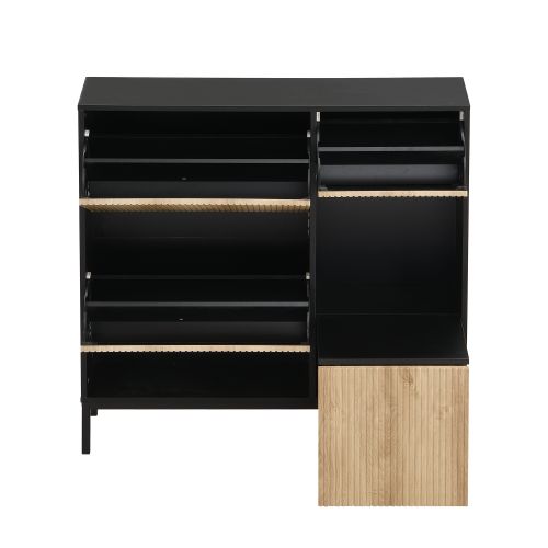 Meuble à chaussures avec banc et 3 portes – Étagère pratique pour l'entrée et la chambre