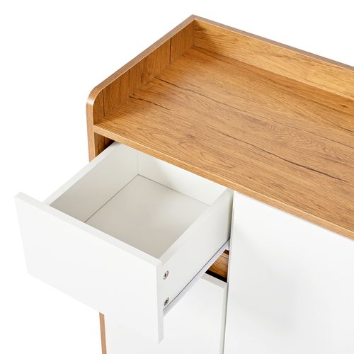 Meuble Chaussures/commode/buffet, Organisateur Réglable Pieds Bois Massif H99×b90×t35 Cm