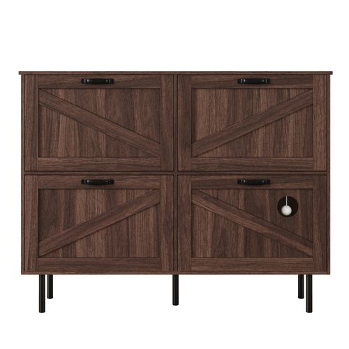 Meuble Chaussures 3 Abattants Étroit, Rangement Chaussures/jouets Accessoires Entrée