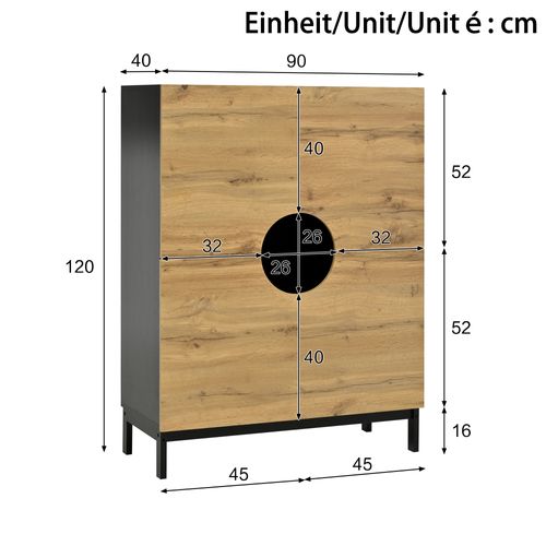 Meuble à Chaussures Finition Bois Avec LED Et Espace De Vitrine, 8-15 Paires, Design Moderne