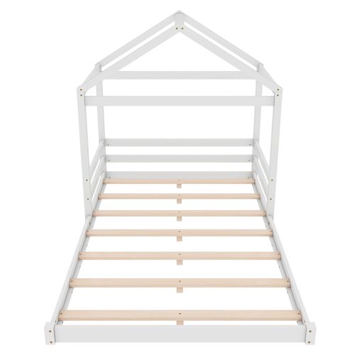Lit Cabane Enfant 140x200 Cm En Bois De Pin Blanc Et Mdf – Design Moderne