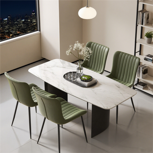 Lot De 4 Chaises De Salle à Manger Modernes En Similicuir Vert