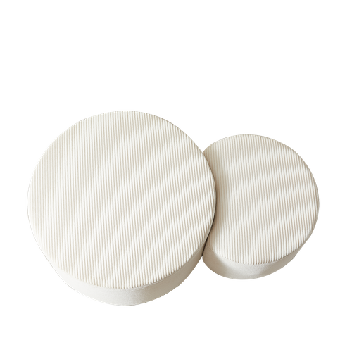 Table Basse Ottomane 2 Pièces, En Tissu Beige Sans Montage – Polyvalente Et Moderne