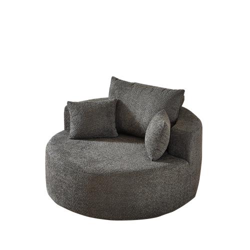 Fauteuil Relax En Chenille Gris, Modulable Et Sans Montage Pour Salon Et Chambre