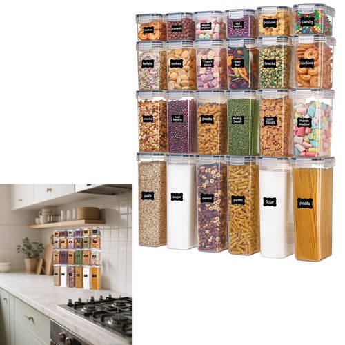 Set De 24 Pièces - Boîtes De Conservation Hermétiques Alimentaires (sans Bpa) - Pour Riz, Pâtes