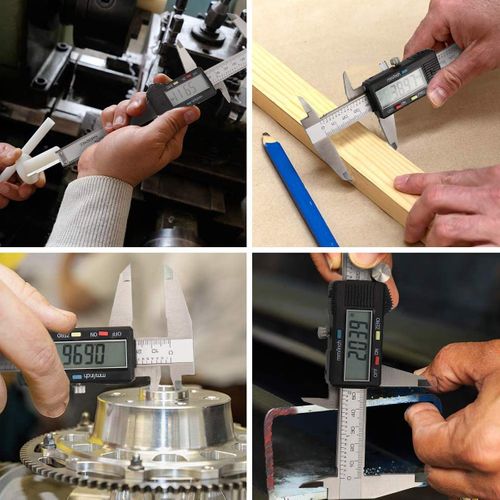 Double Décimètre Numérique Professionnel En Acier Inoxydable - Grand Écran Numérique - 0-150 Mm