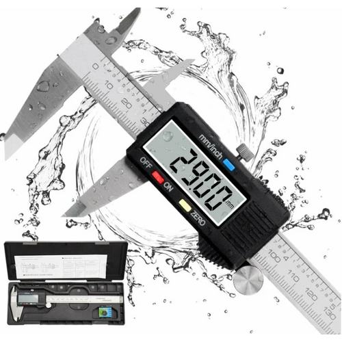 Double Décimètre Numérique Professionnel En Acier Inoxydable - Grand Écran Numérique - 0-150 Mm