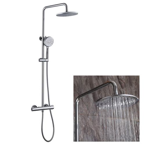 Ensemble De Douche De Salle De Bain, Colonne De Douche Thermostatique, Réglable, Acier Inoxydable