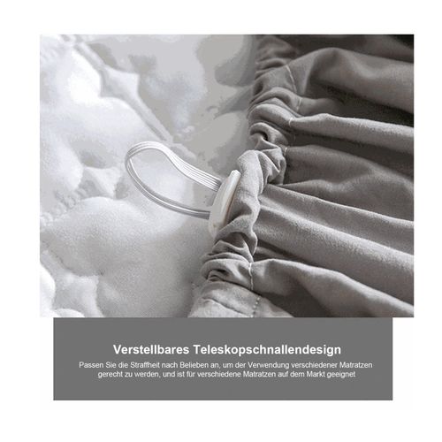 Housse De Matelas Grise 180x200 Cm, 100% Coton, Pour Matelas De 5 à 28cm De Hauteur