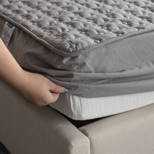 Housse De Matelas Grise 180x200 Cm, 100% Coton, Pour Matelas De 5 à 28cm De Hauteur