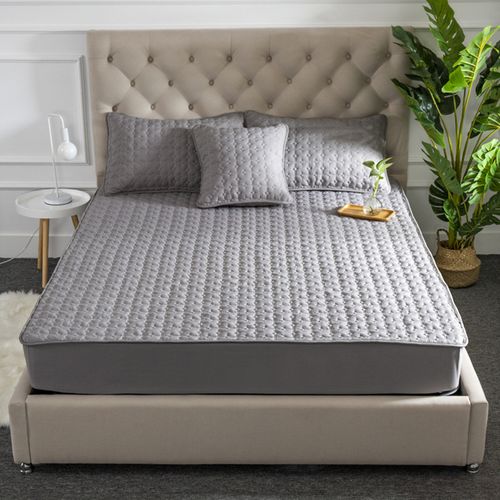 Housse De Matelas Grise 180x200 Cm, 100% Coton, Pour Matelas De 5 à 28cm De Hauteur