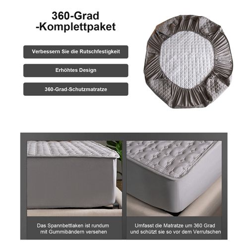 Housse De Matelas Grise 180x200 Cm, 100% Coton, Pour Matelas De 5 à 28cm De Hauteur