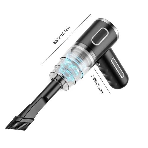 Aspirateur De Voiture Noir - Rechargeable - Double Filtre