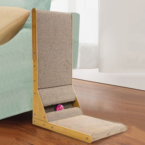 Griffoir Pour Chat En Carton Ondulé En Forme De L, Griffoir Vertical Résistant à L'usure