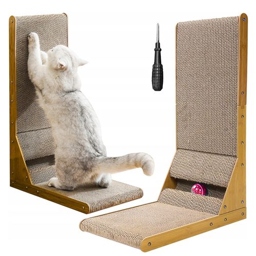 Griffoir Pour Chat En Carton Ondulé En Forme De L, Griffoir Vertical Résistant à L'usure