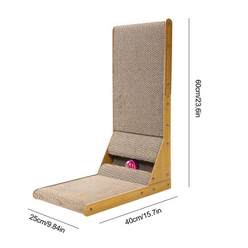 Griffoir Pour Chat En Carton Ondulé En Forme De L, Griffoir Vertical Résistant à L'usure