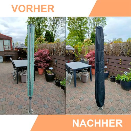 Housse De Portant D'extérieur En Tissu Oxford Gris, 16x16x180 Cm, Revêtement Pvc