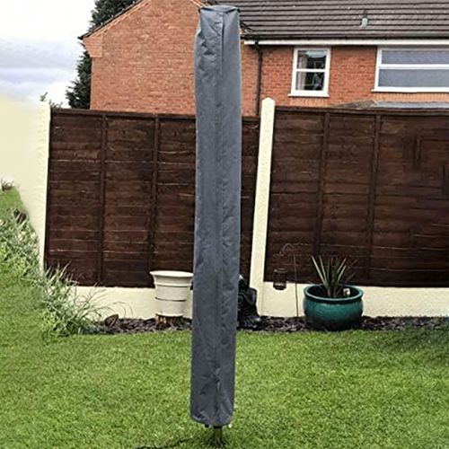 Housse De Portant D'extérieur En Tissu Oxford Gris, 16x16x180 Cm, Revêtement Pvc