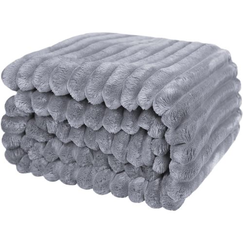 Couverture En Flanelle Gris Clair 200 X 230 Cm, Double Couverture
