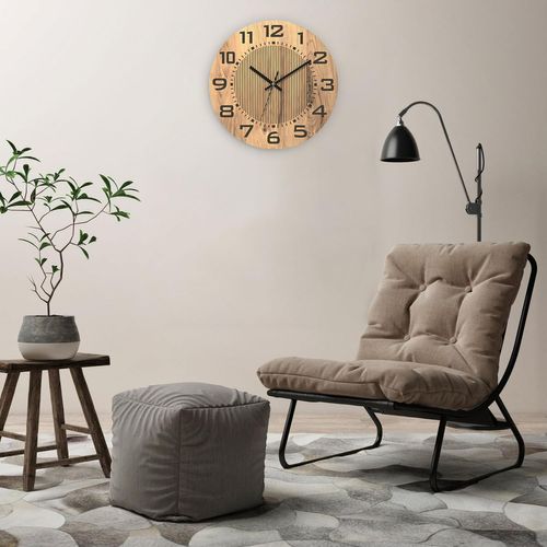 Horloge Murale Imitation Bois 34 Cm