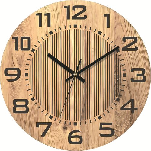 Horloge Murale Imitation Bois 34 Cm