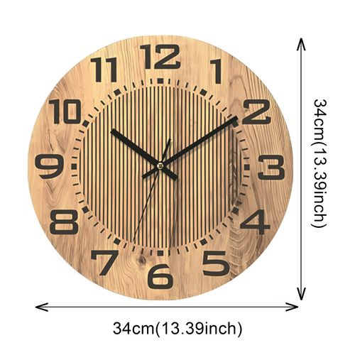 Horloge Murale Imitation Bois 34 Cm