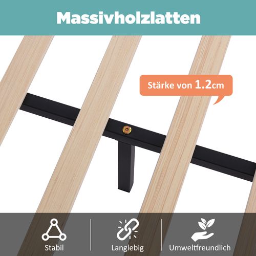 Lit Adulte 180x200cm Avec Sommier à Lattes Et Tête De Lit, Velours, Gris