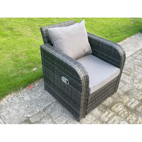Salon De Jardin En Rotin Avec Table Chaises Inclinable Canapé D'amour Table D'appoint